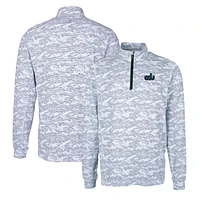 Men's Cutter & Buck Charcoal Old Dominion Monarchs Vault Traverse Camo Print Stretch Quarter-Zip Pullover Top