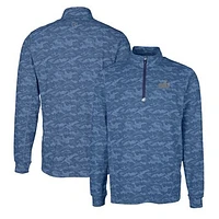 Men's Cutter & Buck Navy Old Dominion Monarchs Vault Traverse Camo Print Stretch Quarter-Zip Pullover Top