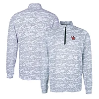 Men's Cutter & Buck Charcoal Ole Miss Rebels Vault Traverse Camo Print Stretch Quarter-Zip Pullover Top