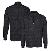 Men's Cutter & Buck Black Oregon State Beavers Vault Traverse Camo Print Stretch Quarter-Zip Pullover Top