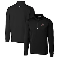 Men's Cutter & Buck Black Arkansas Razorbacks Traverse Stretch Quarter Zip-Pullover Top