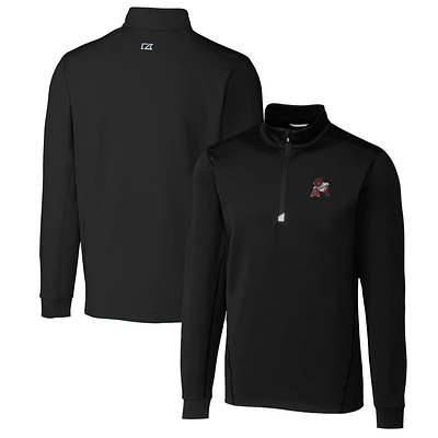 Men's Cutter & Buck Black Arkansas Razorbacks Traverse Stretch Quarter Zip-Pullover Top