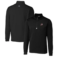 Men's Cutter & Buck Black Arkansas Razorbacks Traverse Stretch Quarter Zip-Pullover Top