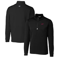 Men's Cutter & Buck Black New Mexico State Aggies Traverse Stretch Quarter Zip-Pullover Top