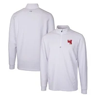 Men's Cutter & Buck White Western Kentucky Hilltoppers Traverse Stretch Quarter Zip-Pullover Top