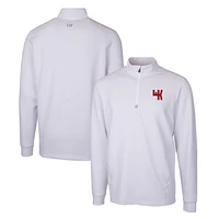 Men's Cutter & Buck White Western Kentucky Hilltoppers Traverse Stretch Quarter Zip-Pullover Top