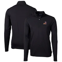 Men's Cutter & Buck Arizona State Sun Devils Virtue Eco Pique Recycled Quarter-Zip Pullover Top