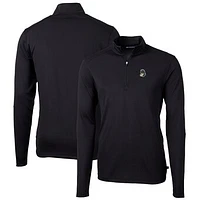 Men's Cutter & Buck Michigan State Spartans Virtue Eco Pique Recycled Quarter-Zip Pullover Top