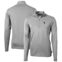 Men's Cutter & Buck Michigan State Spartans Virtue Eco Pique Recycled Quarter-Zip Pullover Top