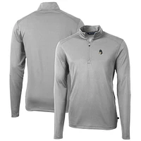 Men's Cutter & Buck Michigan State Spartans Virtue Eco Pique Recycled Quarter-Zip Pullover Top