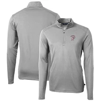 Men's Cutter & Buck Mississippi State Bulldogs Virtue Eco Pique Recycled Quarter-Zip Pullover Top