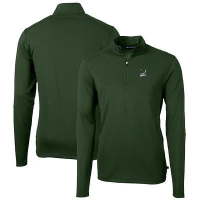 Men's Cutter & Buck Portland State Vikings Virtue Eco Pique Recycled Quarter-Zip Pullover Top