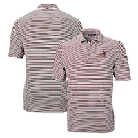 Men's Cutter & Buck Maroon Arizona State Sun Devils Throwback Logo Virtue Eco Pique Stripe Recycled Polo