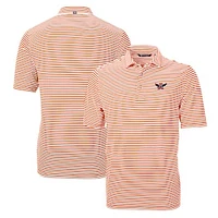 Men's Cutter & Buck Orange Auburn Tigers Throwback Logo Virtue Eco Pique Stripe Recycled Polo