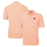 Men's Cutter & Buck Orange Illinois Fighting Illini Throwback Logo Virtue Eco Pique Stripe Recycled Polo