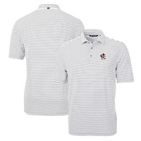 Men's Cutter & Buck Louisville Cardinals Throwback Logo Virtue Eco Pique Stripe Recycled Polo