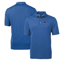 Men's Cutter & Buck Royal Delaware Fightin' Blue Hens Virtue Eco Pique Tile Recycled Polo