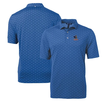 Men's Cutter & Buck Royal Delaware Fightin' Blue Hens Virtue Eco Pique Tile Recycled Polo