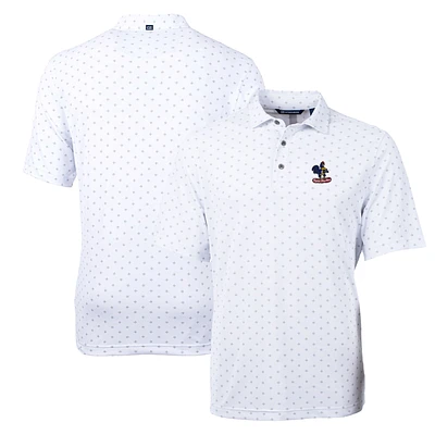 Men's Cutter & Buck White Delaware Fightin' Blue Hens Virtue Eco Pique Tile Recycled Polo