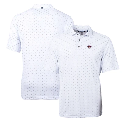 Men's Cutter & Buck White ECU Pirates Virtue Eco Pique Tile Recycled Polo