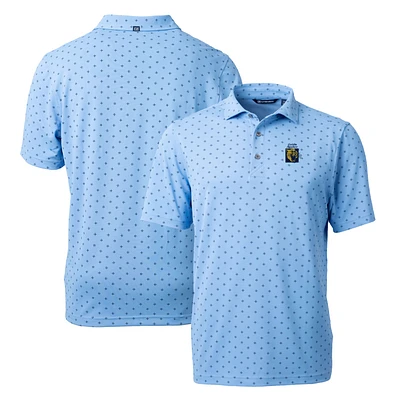 Men's Cutter & Buck Light Blue FIU Panthers Virtue Eco Pique Tile Recycled Polo