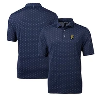 Men's Cutter & Buck Navy FIU Panthers Virtue Eco Pique Tile Recycled Polo