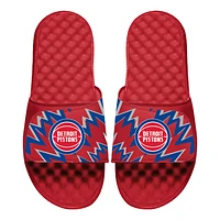 Youth ISlide Red Detroit Pistons High Energy Slide Sandals