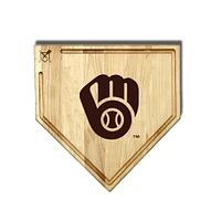 Baseball BBQ Milwaukee Brewers 17'' x 17'' Home Plate Cutting Board with Trough