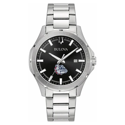 Men's Bulova Black Gonzaga Bulldogs Stainless Steel Classic Sport Watch