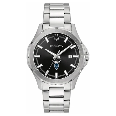 Men's Bulova Black Howard Bison Stainless Steel Classic Sport Watch