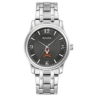 Men's Bulova Black Virginia Cavaliers Stainless Steel Corporate Collection Watch