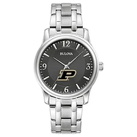 Men's Bulova Black Purdue Boilermakers Stainless Steel Corporate Collection Watch