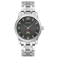 Men's Bulova Black ECU Pirates Stainless Steel Corporate Collection Watch