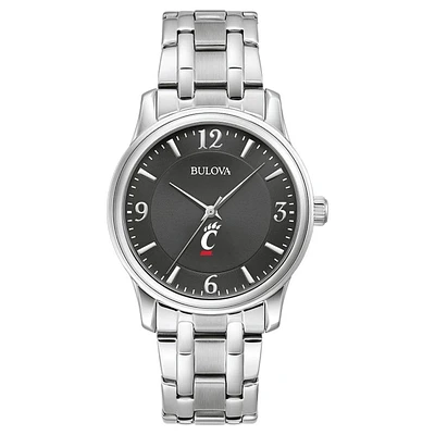 Men's Bulova Black Cincinnati Bearcats Stainless Steel Corporate Collection Watch