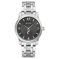 Men's Bulova Black Cincinnati Bearcats Stainless Steel Corporate Collection Watch