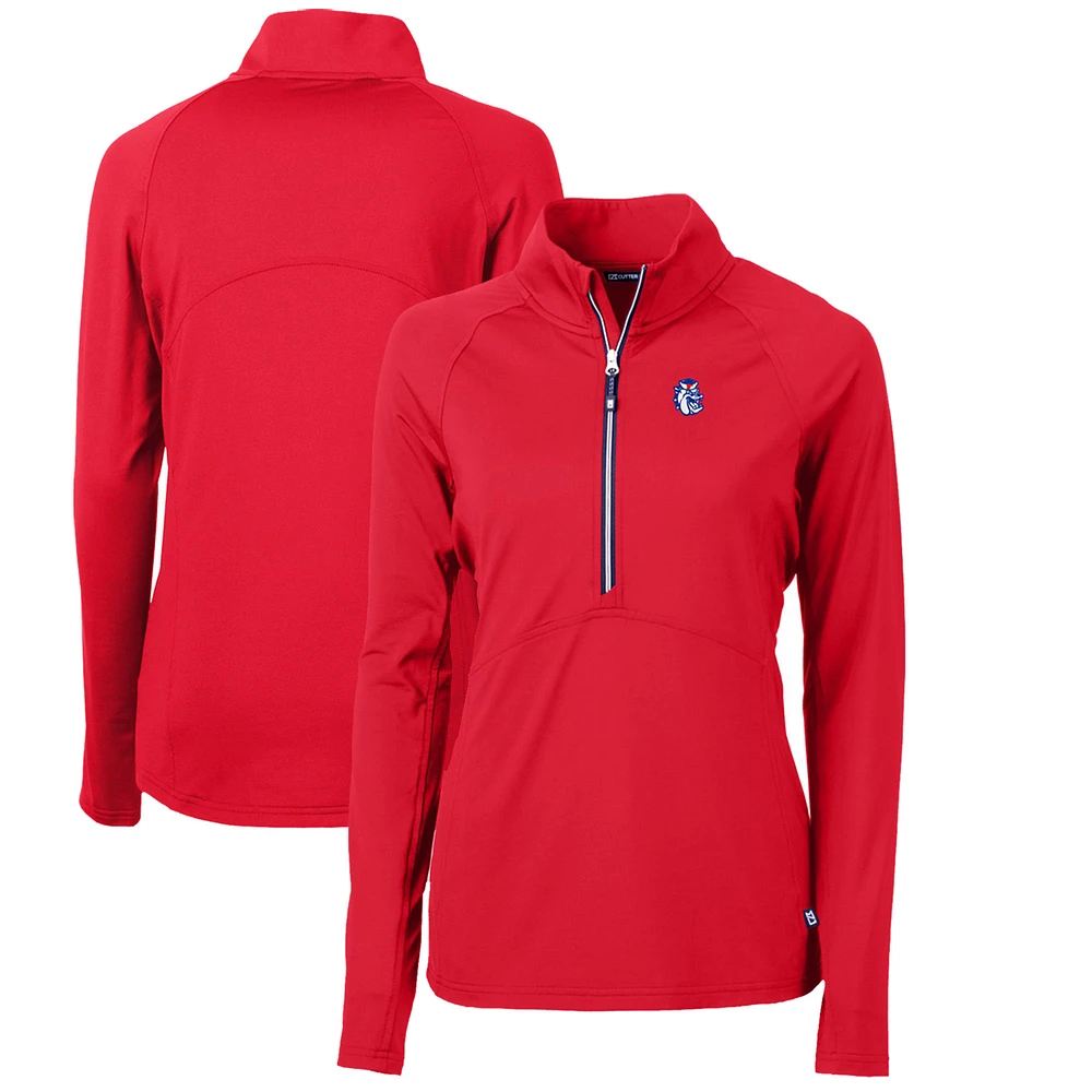 Women's Cutter & Buck Fresno State Bulldogs Adapt Eco Knit Stretch Recycled Half-Zip Pullover Top