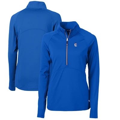 Women's Cutter & Buck Royal Fresno State Bulldogs Adapt Eco Knit Stretch Recycled Half-Zip Pullover Top