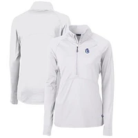 Women's Cutter & Buck Fresno State Bulldogs Adapt Eco Knit Stretch Recycled Half-Zip Pullover Top