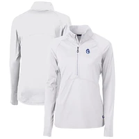 Women's Cutter & Buck Fresno State Bulldogs Adapt Eco Knit Stretch Recycled Half-Zip Pullover Top