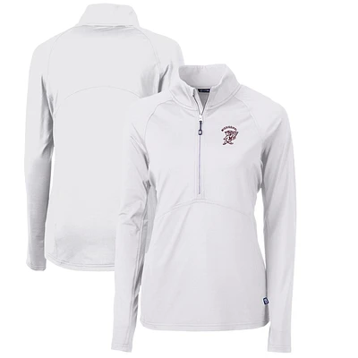 Women's Cutter & Buck Mississippi State Bulldogs Adapt Eco Knit Stretch Recycled Half-Zip Pullover Top