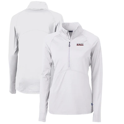 Women's Cutter & Buck White Texas Tech Red Raiders Adapt Eco Knit Stretch Recycled Half-Zip Pullover Top