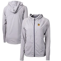 Women's Cutter & Buck Baylor Bears Adapt Eco Knit Hybrid Recycled Full-Zip Hoodie