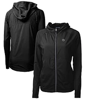 Women's Cutter & Buck Black Cincinnati Bearcats Adapt Eco Knit Hybrid Recycled Full-Zip Hoodie