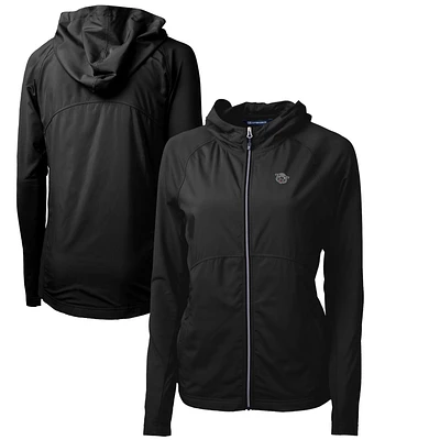 Women's Cutter & Buck Black Cincinnati Bearcats Adapt Eco Knit Hybrid Recycled Full-Zip Hoodie