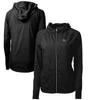 Women's Cutter & Buck Black Cincinnati Bearcats Adapt Eco Knit Hybrid Recycled Full-Zip Hoodie
