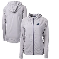 Women's Cutter & Buck Gray Old Dominion Monarchs Adapt Eco Knit Hybrid Recycled Full-Zip Hoodie