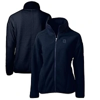 Women's Cutter & Buck Navy Georgetown Hoyas Cascade Eco Sherpa Full-Zip Fleece Jacket