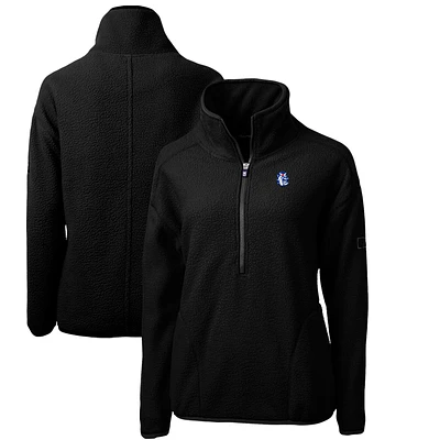 Women's Cutter & Buck Black Fresno State Bulldogs Cascade Eco Sherpa Fleece Half-Zip Pullover Jacket