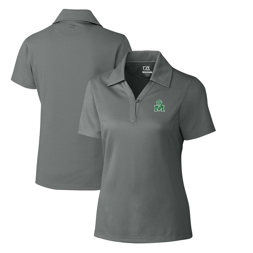 Women's Cutter & Buck Steel Marshall Thundering Herd CB DryTec Genre Textured Solid Polo