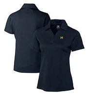 Women's Cutter & Buck Navy Michigan Wolverines CB DryTec Genre Textured Solid Polo